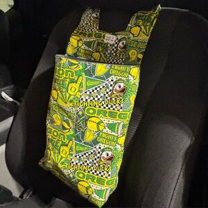 Car Trash/Utility Tote Bag Oregon Ducks 9” w x 4”d‎ x 12” l 10” strap Handmade